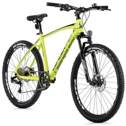 Leader Fox Bicicleta Leader Fox Factor - Bicicleta de montaña (26", 8 velocidades, freno de disco, altura de 41 cm), color amarillo neón