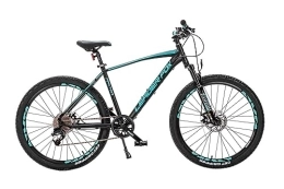 Leader Fox Bicicleta Leader Fox Factor - Bicicleta de montaña (26", aluminio, 8 velocidades, altura de 46 cm), color negro y turquesa