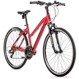 Leader Fox Bicicleta Leaderfox Leader Fox Away Lady - Bicicleta de cross (28 pulgadas, 21 velocidades, Rh42 cm), color rojo