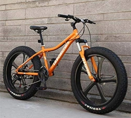 LFSTY Bicicleta LFSTY Bicicleta de montaña rígida de 26 Pulgadas para Adultos, Cuadro de Acero con Alto Contenido de Carbono, Horquilla de Resorte de suspensión Completa, Freno de Doble Disco, Orange, 27 Speed