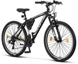 Licorne Bike Bicicleta Licorne Bike Bicicleta de montaña prémium para niños, niñas, Hombres y Mujeres, Cambio de 21 velocidades, para Hombre, Effect, Niñas, Blanco y Negro (Freno en V), 27.5 Inches