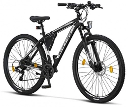 Licorne Bike Bicicletas de montaña Licorne Bike Effect Premium - Bicicleta de montaña de 29 pulgadas - para niños, niñas, hombres y mujeres - Cambio de 21 velocidades - para hombre - negro / blanco (2 x frenos de disco)