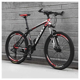 LKAIBIN Bicicletas de montaña LKAIBIN Bicicleta de campo de cross para deportes al aire libre, bicicleta de montaña de 21 velocidades, 26 pulgadas, doble disco, suspensión de horquilla antideslizante, color negro