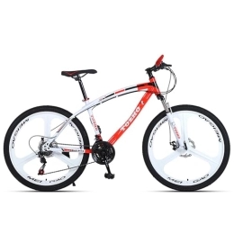 LLGJ Bicicletas de montaña LLGJ High Timber - Bicicleta de montaña para jóvenes y adultos para hombres y mujeres, opciones de marco de acero, opciones de velocidades de 21 / 24 / 27 / 30, ruedas de 24-26 pulgadas (rojo blanco (3