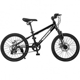 LNX Bicicleta LNX Bicicleta de montaña Negra Unisex - Bicicleta para Estudiantes jóvenes - Velocidad Variable 7 velocidades MTB de Aluminio Ligero (20 Pulgadas)
