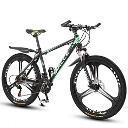 LOISK Bicicleta LOISK 26 Pulgadas Bicicleta de montaña para Adultos para Adultos Ocio Horquilla Choque Marco de Acero de Alto Carbono Freno de Disco Doble, Black Green, 27 Speed