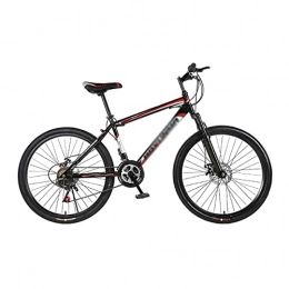 LZZB Bicicletas de montaña LZZB Ruedas de 26 Pulgadas Bicicleta de montaña Bicicleta de 21 velocidades Cuadro de Acero al Carbono con Freno de Disco Doble mecánico y Horquilla de suspensión para Unisex Adulto (Color: Rojo)