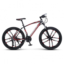 MENG Bicicleta MENG Bicicleta de Montaña de 26 Pulgadas de Acero Altamente de Carbono Mtb para Adultos 21 / 24 / 27 Velocidad Doble Disco Freno Bicicleta de Montaña Exterior para Hombres Mujeres / Rojo / 24 Velocidades