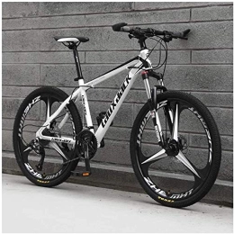 FMOPQ Bicicletas de montaña Mens Mountain Bike 21 Speed Bicycle with 17Inch Frame 26Inch Wheels with Disc Brakes White