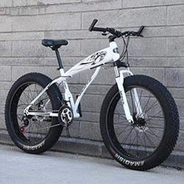 MJY Bicicleta MJY Bicicleta de bicicleta de montaña para adultos Hombres Mujeres, bicicleta Fat Tire Mbt, cuadro rígido de acero de alto carbono y horquilla delantera amortiguadora, freno de disco doble 5-27, 26 pu