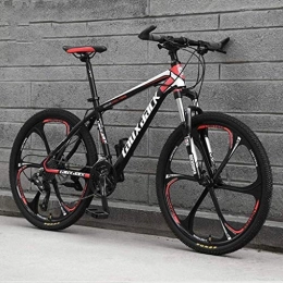MJY Bicicleta MJY Bicicleta de montaña de 26 'para adultos, cuadro de suspensión completa de acero de alto carbono de 21 / 24 / 27 / 30 velocidades, horquilla de suspensión, bicicleta de montaña rígida con freno de disc
