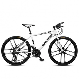 MJY Bicicleta MJY Bicicletas de montaña de 26 pulgadas, bicicleta de montaña rígida con freno de disco doble para hombre, asiento ajustable para bicicleta, marco de acero con alto contenido de carbono, 24 velocidad