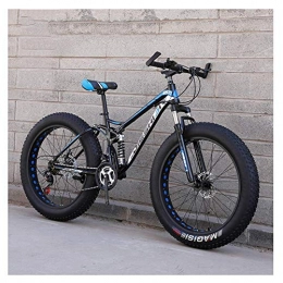 MJY Bicicleta MJY Bicicletas de montaña para adultos, Bicicleta de montaña rígida con freno de disco doble Fat Tire, Bicicleta con ruedas grandes, Marco de acero con alto contenido de carbono, Azul nuevo, 26 pulgada