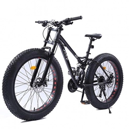 MJY Bicicleta MJY Bicicletas de montaña para mujer de 26 pulgadas, freno de disco doble, neumático grueso, bicicleta de montaña, bicicleta de montaña rígida, asiento ajustable, marco de acero de alto carbono, negr