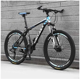 FMOPQ Bicicletas de montaña Mountain Bike 24 Speed 26 Inch Double Disc Brake Front Suspension HighCarbon Steel Bikes Black
