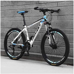 FMOPQ Bicicletas de montaña Mountain Bike 30 Speed 26 Inch with High Carbon Steel Frame Double Oil Brake Suspension Fork Suspension Antislip Bikes Blue