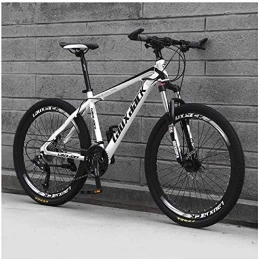 FMOPQ Bicicleta Mountain Bike 30 Speed 26 Inch with High Carbon Steel Frame Double Oil Brake Suspension Fork Suspension Antislip Bikes White