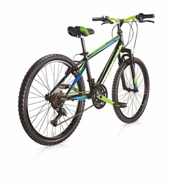 MBM Bicicletas de montaña Mountain Bike MBM District de hombre, estructura de acero, horquilla delantera suave, cambio Shimano, 2 colores disponibles, Nero Opaco / Verde Neon