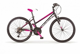 MBM Bicicleta Mountain Bike MBM District de mujer, estructura de acero, horquilla delantera suave, cambio Shimano, 2colores disponibles, mujer, Nero Opaco / Fuxia Neon