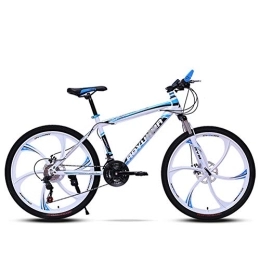 Mrzyzy Bicicleta de montaña de 26 Pulgadas, 21/24 velocidades con Freno de Disco Doble, MTB para Adultos de Acero con Alto Contenido de Carbono, Bicicleta rígida con Asiento Ajustable