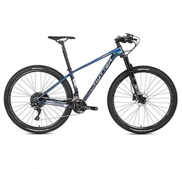 BIKERISK Bicicleta MTB 27.5 / 29 pulgadas híbrido de bicicleta de fibra de carbón de la bicicleta con la velocidad 22 / 33 Desviador, 15 / 17 / 19 pulgadas marco, asiento ajustable, liberación rápida, Azul, 22speed, 27.5×15