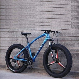 Suge Bicicleta MTB Bicicletas for Adultos, Marco de Acero de Alto Carbono, Doble Disco de Freno y suspensin Delantera Completa Tenedor (Color : Blue, Size : 24 Inch 27 Speed)