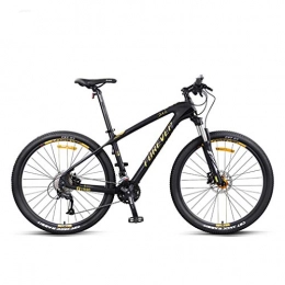 Mzq-yj Bicicleta de montaña, 27.5 Pulgadas de montaña Carril Bici, Marco de Fibra de Carbono para Hombre de Las Mujeres de Todo Terreno MTB, 27Speed,Oro