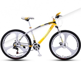 N/AO Bicicleta N / AO Bicicleta De Carretera Bicicleta De Montaña De 26 Pulgadas Bicicleta De Acero Al Carbono De 24 Velocidades para Adultos Rueda De 3 Cuchillas-Amarillo