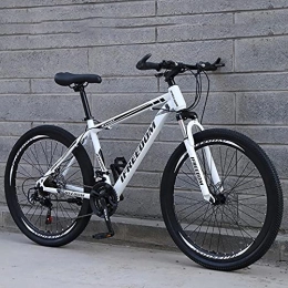 N/AO Bicicletas de montaña N / AO Mountain Trail Bike Adult Gearshift Bicycle High Carbon Steel Double Disc Brake 21 Speed 26 Inch Integrated Wheels Bicicleta Estática-En Blanco y Negro