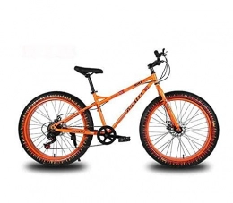 N&I Bicicleta N&I Bicicleta de montaña de 26 pulgadas para adultos, con doble disco de freno Fat Tire Mountain Trail MTB High-Carbon Steel Frame White 27 Speed Orange 21 Speed