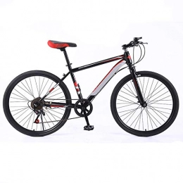 ndegdgswg Bicicleta ndegdgswg Bicicleta de montaña, 26 pulgadas, 7 velocidades, ligera, de doble choque, aleación de aluminio, de 26 pulgadas, 7 velocidades, color negro y rojo