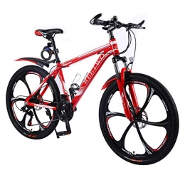 REETWO Bicicletas de montaña REETWO Bicicletas de Montaa 21 velocidades Mountainbike Bicicleta 26 Cuadro de Aluminio, Bicicleta Hombre Freno de Disco Doble (Rojo)