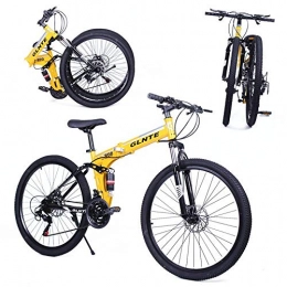 Riscko Bicicleta Riscko Bicicleta Plegable Mountain Bike MTB 26" 21 SP Shimano Adventure Amarillo - Negro 18, 500 kg