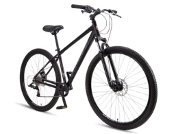 Schwinn Bicicleta Schwinn Fleet - Bicicleta de montaña para adultos, neumáticos de 29 pulgadas, marco en aleación ligera de 43 cm, suspensión frontal, 9 velocidades, frenos de disco, negro mate