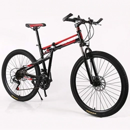 SIER Bicicleta SIER Bicicleta de montaña de Doble Disco de 26 Pulgadas Totalmente plegada Bicicleta Amortiguador de 21 velocidades de transmisin del vehculo, Red