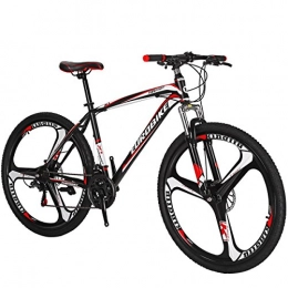 LS2 Bicicletas de montaña SL Mountain Bike X1 21 Speed 27.5 Pulgadas 3 Radios Ruedas Doble Suspensión Bicicleta (Rojo)