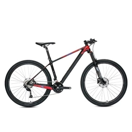 TABKER Bicicletas de montaña TABKER Bicicleta de fibra de carbono bicicleta de montaña velocidad bicicleta de montaña neumática absorción de golpes horquilla delantera hidráulica (color: rojo)