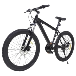 TaNeHaKi Bicicleta de montaña para adultos de 26 pulgadas, bicicleta de montaña, unisex, volante de siete piezas, 21 velocidades, negro