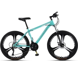 TAURU Bicicletas de montaña TAURU Bicicleta de montaña de 24 pulgadas, freno de disco doble, marco de acero al carbono (24 velocidades, azul)