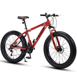 TAURU Bicicletas de montaña TAURU Bicicleta de montaña de 26 pulgadas, bicicleta de carretera de 21 velocidades, bicicleta de nieve para hombres y mujeres, freno de disco dual / marco duro de vehículo de acero al carbono (rojo)