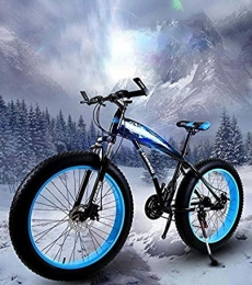URPRU Bicicletas de montaña URPRU Fat Tire Mountain Bike Bicicleta para Hombres Mujeres Bicicleta MTB Hardtail Cuadro de Acero de Alto Carbono y Horquilla Delantera amortiguadora Freno de Disco Doble-E_26_Inch_7_Speed