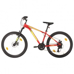 vidaXL Bicicletas de montaña vidaXL Bicicleta Montaña Artículo Deportivo de Ciclismo Urbana Estable Tija del Sillín Ajustable 21 Velocidades 27, 5 Pulgadas Rueda 38 cm Rojo