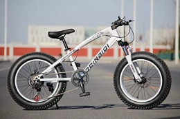 WANG-L Bicicleta WANG-L Bicicletas De Montaña De 20 Pulgadas para Hombres Y Mujeres Amortiguador Freno De Disco Doble 4.0 Neumático Grande Ensanchado Bicicleta ATV MTB, White
