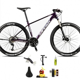 WANYE 27 Velocidades 27.5 Pulgadas Bicicleta De Montaña Aleación De Aluminio Y Acero con Alto Contenido De Carbono con Bolsa De Regalo De Lujo, Llanta 2.1,Bicicletas para purple-27 Speed