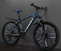 WJSW Bicicleta WJSW 26 Pulgadas Marco de Aluminio MTB Bicicleta Bicicleta de montaña para Adultos Bicicleta de Carretera de Ciudad (Color: Negro Azul, Tamaño: 27 velocidades)