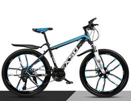 WJSW Bicicleta WJSW Bicicleta de montaña rgida, Bicicleta de montaña de Doble suspensin de Acero de Alto Carbono de 26 Pulgadas (Color: Azul Negro, tamao: 24 velocidades)