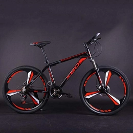 WND Bicicleta Aleación de Aluminio Bicicleta de montaña Cambio de Velocidad en Pulgadas Una Rueda Freno de Disco Doble Amortiguador Hombres y Mujeres, Negro Rojo, 21 velocidades
