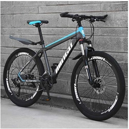 WSJYP Bicicleta WSJYP Bicicleta de Montaña Rígida de 26", Bicicleta de Doble Cuadro con Freno de Disco con Asiento Ajustable, Bicicletas de Montaña para Hombres de Campo 21 / 24 / 27 / 30 Velocidad, 27 Speed-Gray Blue