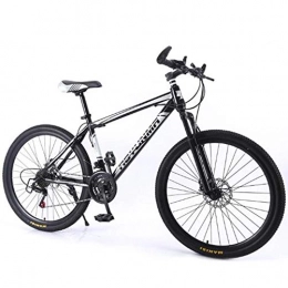 WYN Bicicletas de montaña WYN Speed Dual Disc Brake Mountain High Carbon Steel Bicycle, White, 24 * 15(150-165cm)