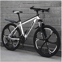 XBSXP Bicicleta XBSXP Bicicleta de montaña rígida de 26"27 velocidades para Adultos, Acero con Alto Contenido de Carbono, Horquilla de suspensión, Bicicleta con Freno de Disco Doble, Bicicletas de Mont